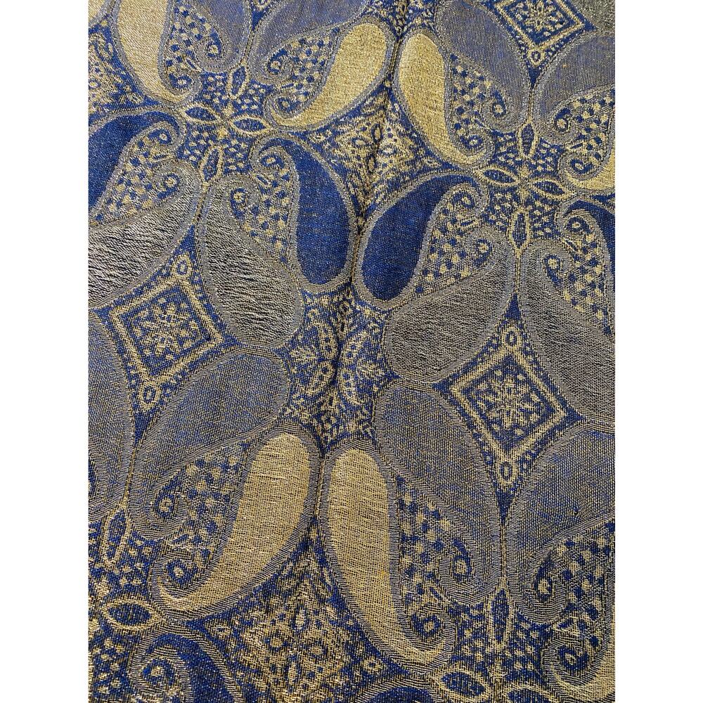 Pashmina Wrap Shawl Elegant Blue Paisley Pattern - Picture 3 of 3